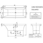 V&B Whirlpoolsystem SQUARO m BW R-eck 180x80 Tech. Pos 2 we