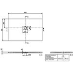 V&B Duschwanne SQUARO INFINITY R-eck1400x900x40mm grau