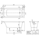 V&B Whirlpoolsystem ARCHITECTURA m BW R-eck 170x75 Tech. Pos 1 we