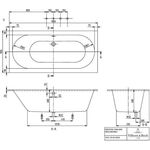 V&B Whirlpoolsystem OBERON m BW R-eck 1900x900 Tech. Pos 2 we