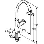 Kludi Standventil STANDARD DN 15 Terralux Griff Metall chr