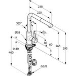Kludi Spültisch-Einhandmischer L-INE S DN 15 chr/ma-sw