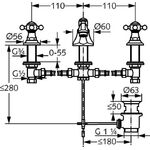 Kludi Waschtischarmatur ADLON DN 15 Ausladung 145mm vergoldet