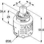 Kludi Steuereinheit 36mm m keramischen Scheiben