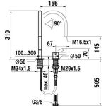 Laufen 2-Loch Waschtischmischer KARTELL 166mm ohne Ablaufventil chrom