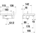 Laufen Einhand-Wannenmischer KARTELL Disc, für Simibox 1-point chrom