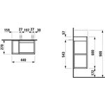 Laufen Waschtischunterbau KARTELL 600x440x450mm 1 Tür Scharn. re kgr.