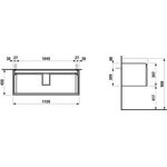 Laufen Waschtischunterbau LAUFEN PRO S 1160x395x450mm 1 Schublade weiß glänzend