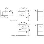 Laufen Waschtisch KARTELL 600x460mm Abl. li o ÜL 1 HL-Ausf. grau