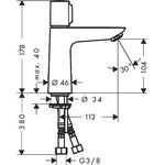 HG EH-WT-MI 110 TALIS E Select DN 15 ohne Ablaufgarnitur chrom