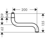HG Auslauf 200mm für Küchemischer Wandmontage chrom