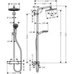 HG Showerpipe CROMETTA S 240 1JET DN 15 EcoSmart 9 l/min chrom