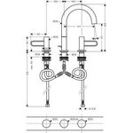 3-Loch-Waschtischarmatur AXOR UNO 200 Bügelgriff brushed nickel