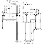 HG 2-L Einhebel-Spültischmischer 200 MET DN 15, mit sBox, Ausziehauslauf chrom