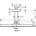 HG Kopfbrause Raindance E 300 1jet 300x300mm chrom 19 l/min