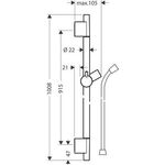 HG Brausestange UNICA'S PURO 900mm mattweiß
