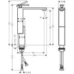 Einhebel-Waschtischmischer 280 AXOR EDGE mit Ablaufgarnitur chrom