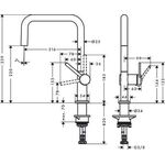 HG Einhebel-Spültischmischer U 220 TALIS edelstahl finish