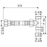 Schell Anschlussset flexibel, für Eckventil-Thermostat chrom