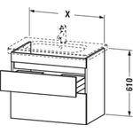 Duravit Waschtischunterbau DURASTYLE 448x580x610mm pine silver/basalt matt