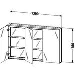 Duravit Spiegelschrank X-LARGE 138x1200x760mm europäische eiche