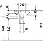 Duravit Handwaschbecken P3 Comforts m ÜL HLB 450x320mm 1 Hahnloch weiß WG
