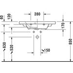 Duravit Möbel-WT DURASTYLE COMPACT m ÜL HLB 785x400mm 1 Hahnloch weiß WG