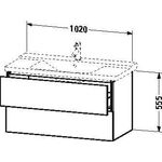 Duravit Waschtischunterbau L-CUBE 1020x481x555mm graphit matt