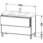 Duravit Waschtischunterbau L-CUBE 1220x481x709mm basalt matt