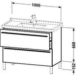 Duravit Waschtischunterbau X-LARGE 1000x470x668mm flannel grey hochglanz