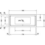 Duravit Rechteck-Whirlwanne STARCK 174 l 180x80 we 2 RS Combi-System P
