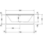 Duravit Rechteck-Whirlwanne P3 Comforts 186 l 180x80 we 2 RS Combi-System P