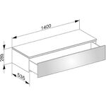 Keuco Sideboard EDITION 400 Fr-Hö 270mm 1400x289x535mm we Glas ca ma