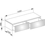 Keuco Sideboard EDITION 400 Hö j 270mm 1400x289x535mm ant sat