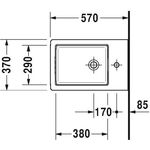 Duravit Wand-Bidet VERO AIR m ÜL HLB 370x570mm 1 Hahnloch weiß WG