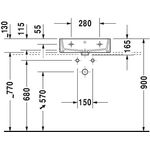 Duravit Waschtisch VERO AIR o ÜL m HLB geschli 500x470mm 1 HL we WG