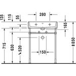 Duravit Waschtisch VERO AIR o ÜL m HLB 600x470mm 3 Hahnlöcher weiß