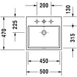 Duravit Aufsatzbecken VERO AIR o ÜL m HLB geschli 500x470mm 1 HL we WG