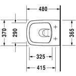 Duravit WWC DURASTYLE COMPACT RIMLESS tief, 370x480mm HygieneGlaze weiß