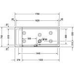 Duravit Badewanne SHOWER & BATH 1700x750mm Ecke rechts weiß Tür Klarglas
