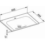 Keuco Keramik-Waschtisch X-LINE 655x17x494mm m 1L-Boh we