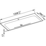 Keuco Keramik-Waschtisch X-LINE 1208x17x494mm m 1L-Boh we