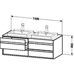 Duravit Waschtischunterbau KETHO 550x1400x496mm Waschtisch links taupe