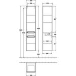 V&B Hochschrank SUBWAY 2.0 350x1650x370mm Ans li Black Matt Lacquer