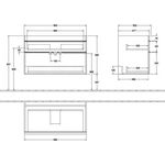 V&B Waschtischunterschrank VENTICELLO 953x590x502mm Gri chr Black Matt Lacquer