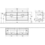 V&B Waschtischunterschrank FINION 1600x603x501mm AP Glas bl ma wh ma lacq.