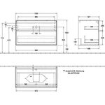 V&B Waschtischunterschrank FINION 1000x603x501mm AP Glas bl ma wh ma lacq.