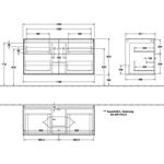 V&B Waschtischunterschrank FINION 1200x603x501mm Abdpl Glas wh ma Wln ven