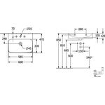 V&B Waschtisch FINION m verd. ÜL ViFlow 600x470mm Sto white C+