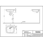 TOTO Einbauwaschtisch 530mm o Hahnloch mit Überlauf eckig we